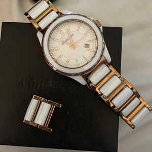 Michael kors white and gold watch - needs new battery